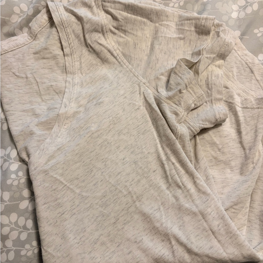 Light Heathered Cream V-Neck Lululemon Tee